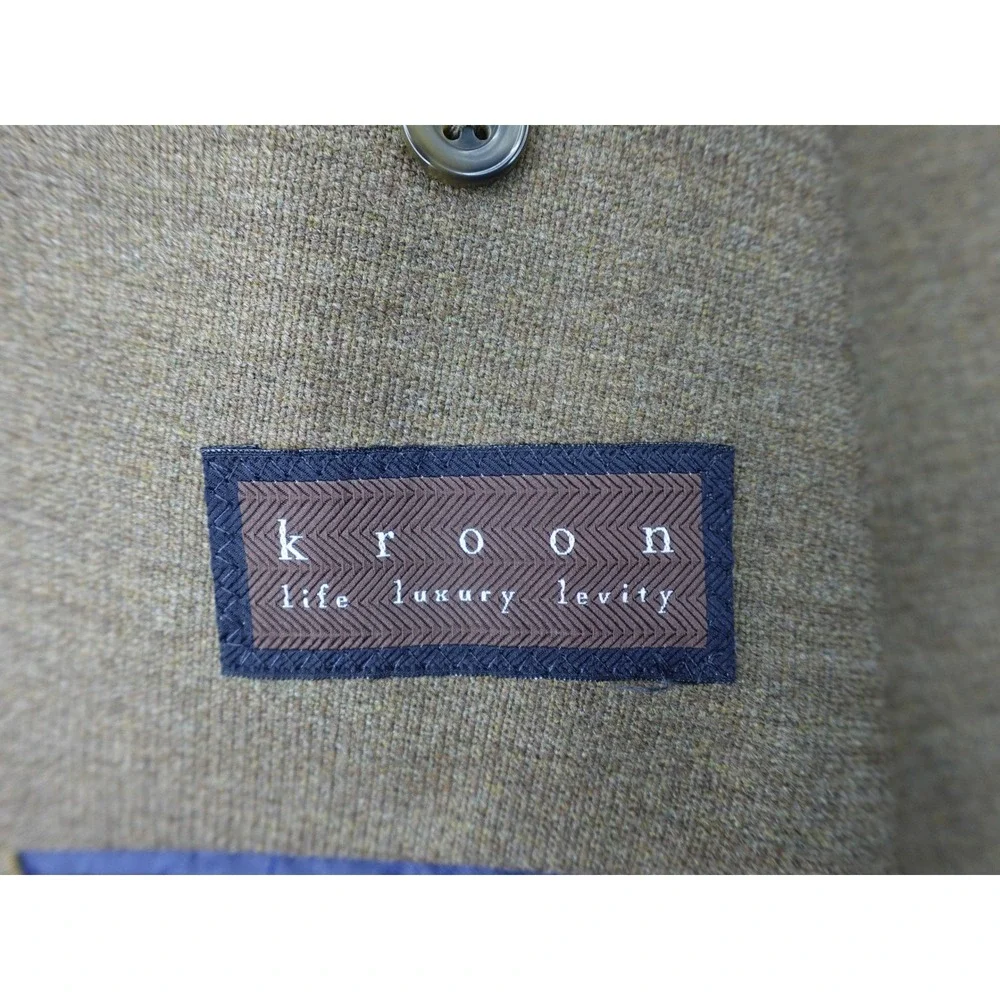 Kroon Sport Coat Mens 46L Brown Good 100% Wool Bono 2 Two Button Blazer